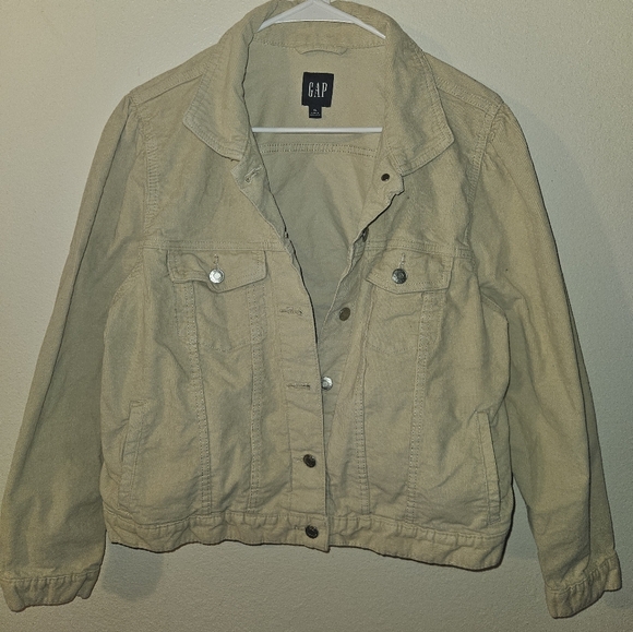 GAP Jackets & Blazers - Gap Womens Beige Puff Sleeve Button Up Corduroy Jacket Size X-Large